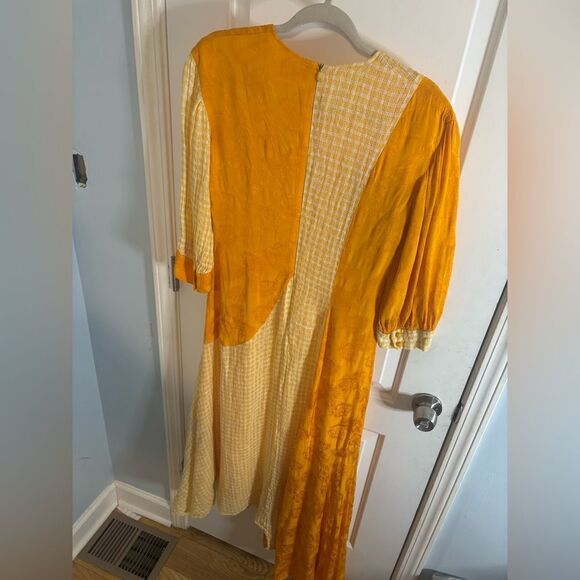 Rejina Pyo yellow Printed Dylan midi Dress size 10 - Picture 8 of 12